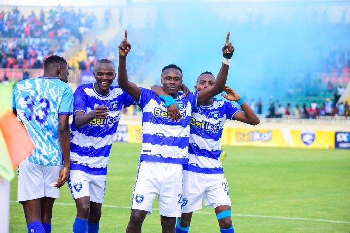 AFC Leopards players celebrate their Round 7 SPL win over Mathare United | Pepeta.